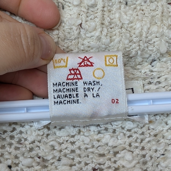 Vintage J.S. Fashion Cream White Double Button Knit Cozy Cardigan Women Small - Picture 4 of 11